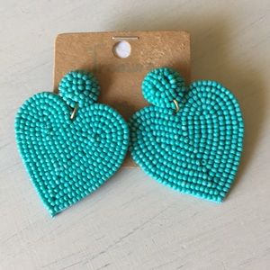Blue heart Earrings Beaded